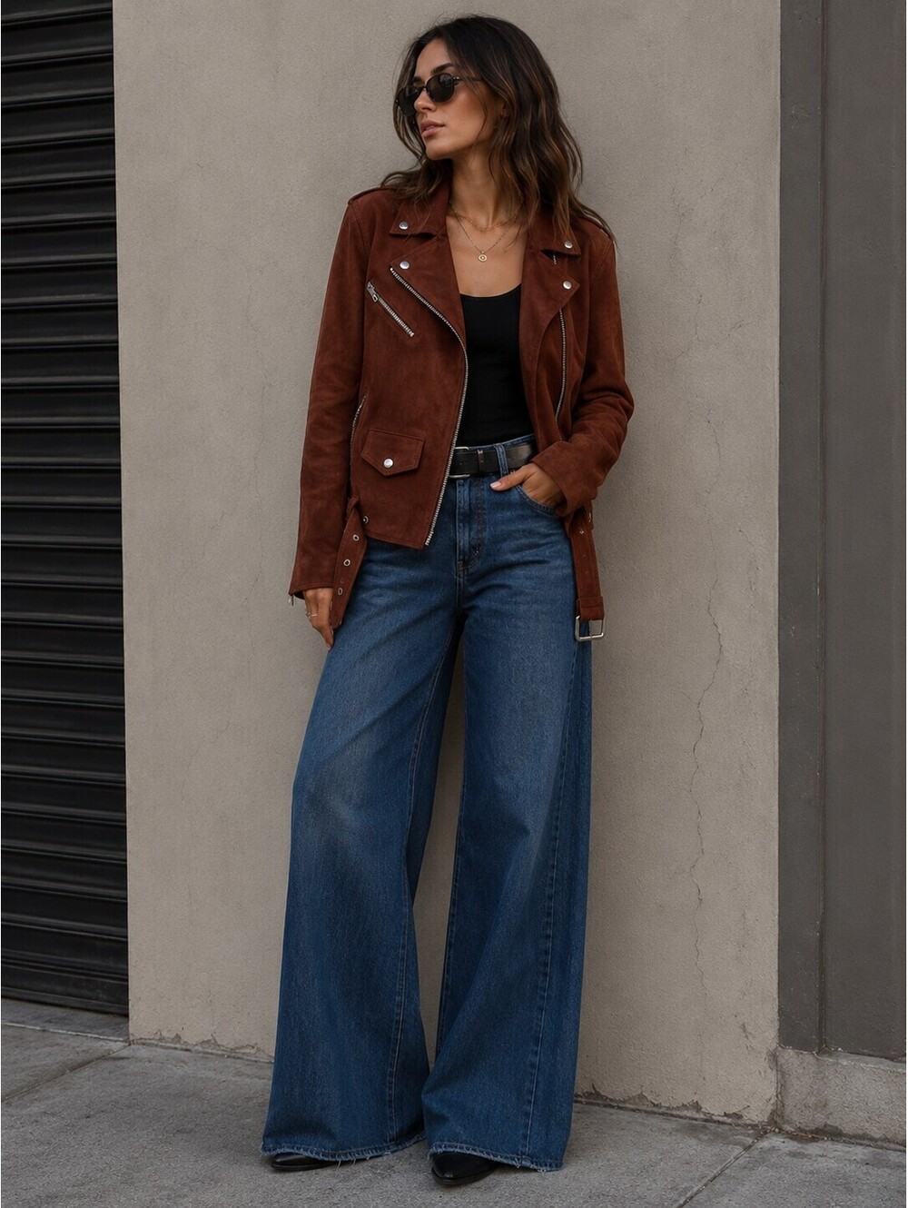 Veda Jayne suede moto jacket